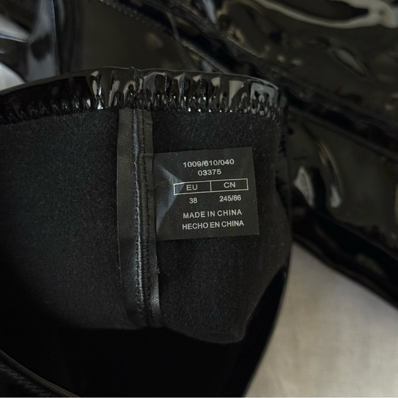 Zara Black Patent Over-the-Knee Stiletto Boots. Retail: $199. US 7.5, EU 38 size - Picture 8 of 16